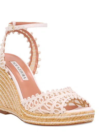 Aquazzura 105mm Kahlo Lace-detail Wedge Heeled Espadrilles