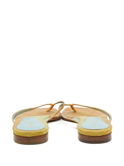 Pre-owned Missoni Leather Flat Sandals In Yellow