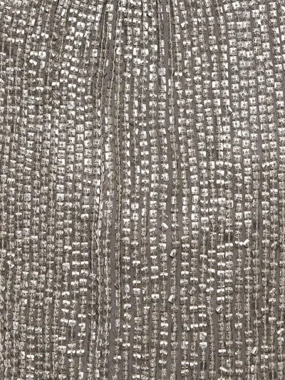 Pre-owned Nina Ricci Sequinned Silk Mini Dress In Silver