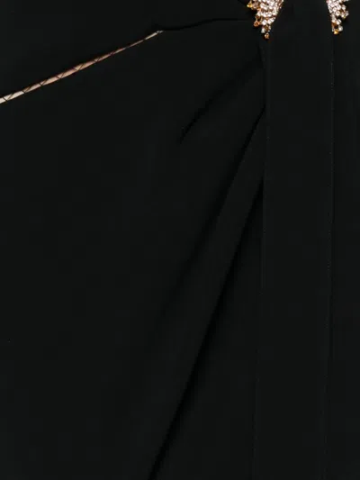 Elie Saab Crystal-embellished Wrap Maxi Evening Dress In Black