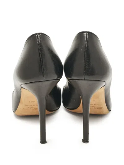 Pre-owned Jimmy Choo 105mm Leather Pumps In Black