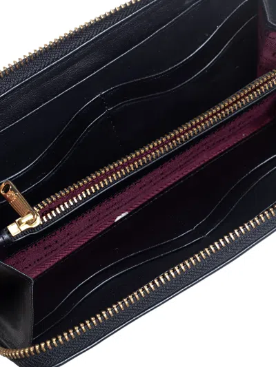 Pre-owned Polo Ralph Lauren Vintage Leather Zip Wallet In Black