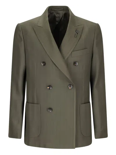 Lardini Double-breasted Jacket In Green