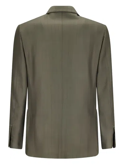 Lardini Double-breasted Jacket In Green