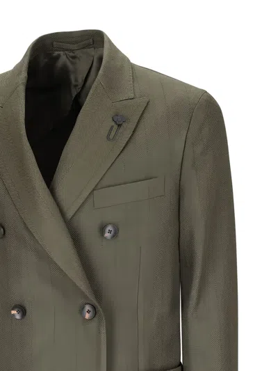 Lardini Double-breasted Jacket In Green
