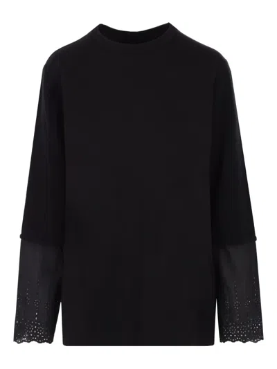 Comme Des Garçons Tao Embellished-sleeve Jersey Top In Multi