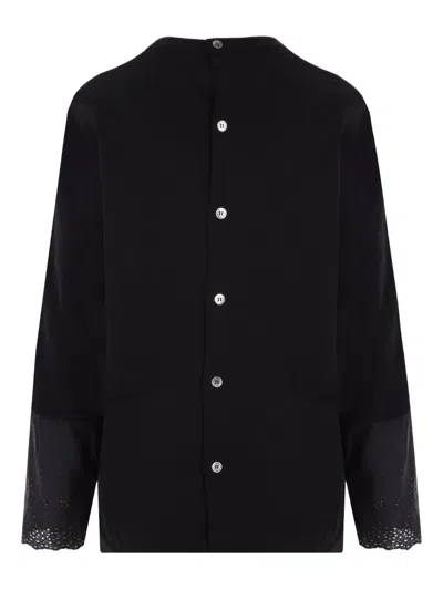 Comme Des Garçons Tao Embellished-sleeve Jersey Top In Multi