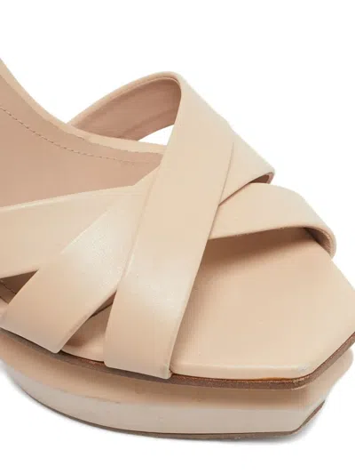 Pre-owned Balmain 110mm Ava Ankle-strap Sandals In Neutral