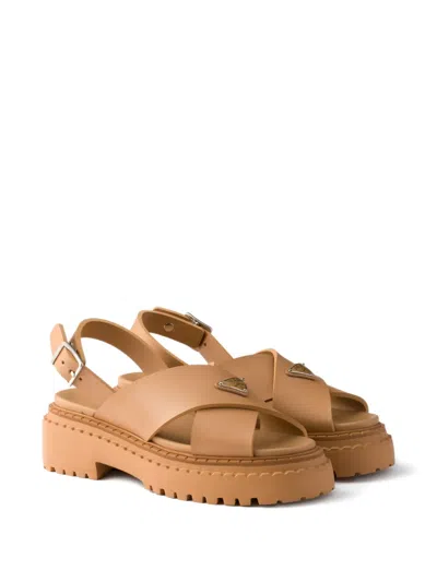 Prada 55mm Cross-strap Platform Sandals