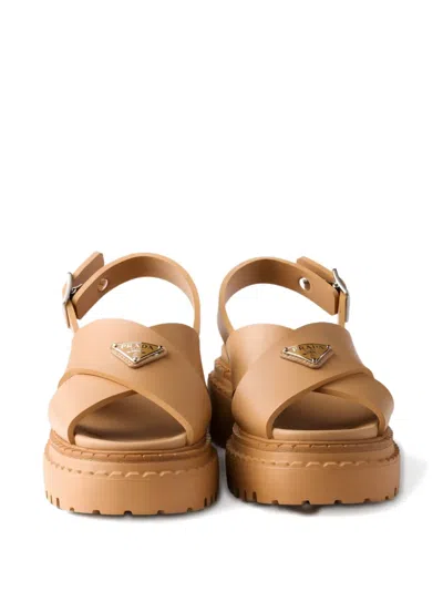 Prada 55mm Cross-strap Platform Sandals