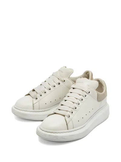 Pre-owned Alexander Mcqueen Platform Suede-panel Sneakers In White