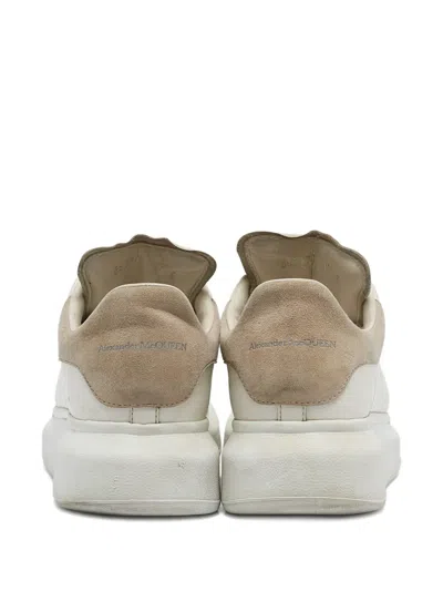Pre-owned Alexander Mcqueen Platform Suede-panel Sneakers In White