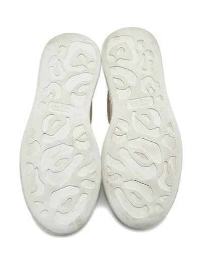 Pre-owned Alexander Mcqueen Platform Suede-panel Sneakers In White