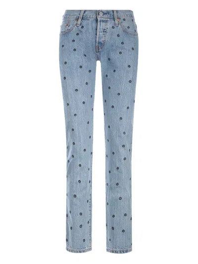 Levi's X 10 Corso Como Embroidered Jeans In Blue