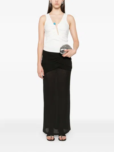 Christopher Esber Crystal Pin Embellished Jersey Tank Top In White