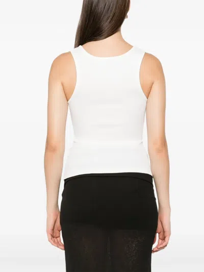 Christopher Esber Crystal Pin Embellished Jersey Tank Top In White