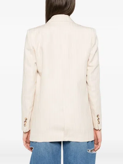 Ba&sh Poy Pinstripe Single-breasted Blazer In Neutral