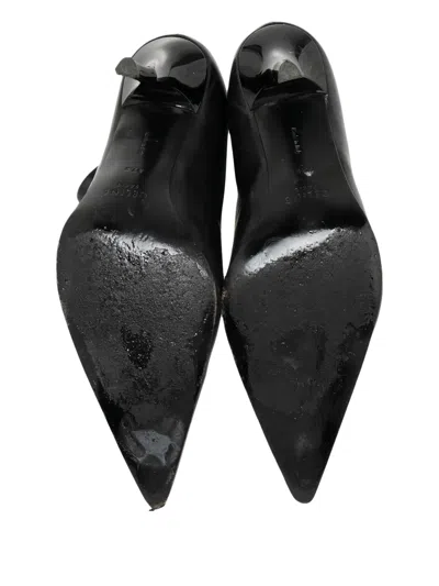Pre-owned Celine Pointed-toe Leather Boots In Black