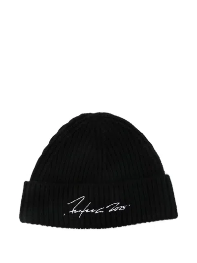 Kenzo Ribbed Signature Beanie In Black