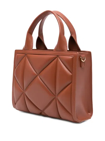 Love Moschino Quilted Logo-plaque Tote Bag In Brown