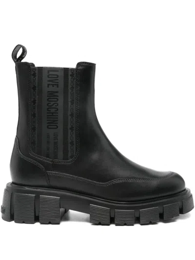 Love Moschino 40mm Leather Chunky Boots