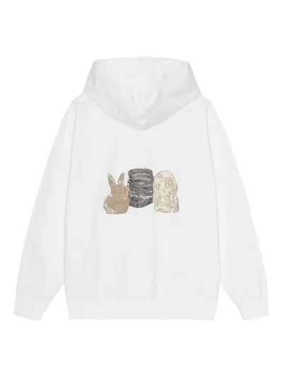 Ganni Animal Print Graphic Tee In White