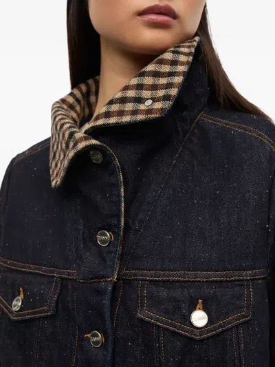 Ganni Neppy Denim Jacket In Blue