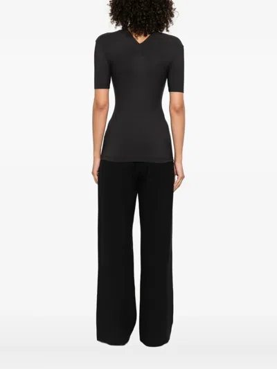 Nanushka Akka Short-sleeved Wool Top In Black