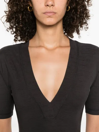 Nanushka Akka Short-sleeved Wool Top In Black