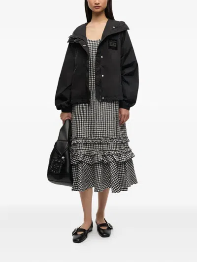 Ganni Nylon Blouson Jacket In Black