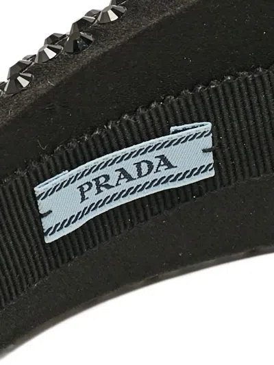 Pre-owned Prada Satin Crystal-embellished Headband