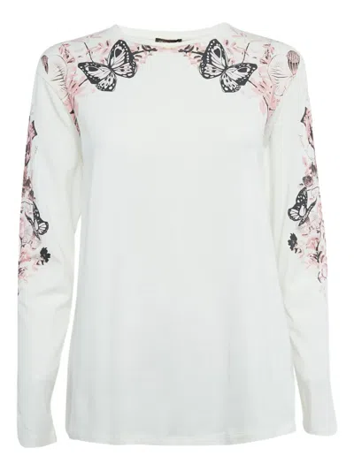 Pre-owned Roberto Cavalli Vintage Butterfly Floral-trint T-shirt