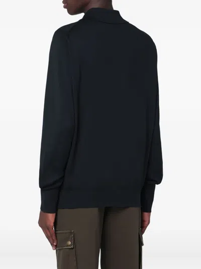 John Smedley Cotton Polo Shirt With Ribbed Cuffs And Hem In Black