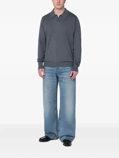 John Smedley Gray Finchley Polo In Cotton In Gray