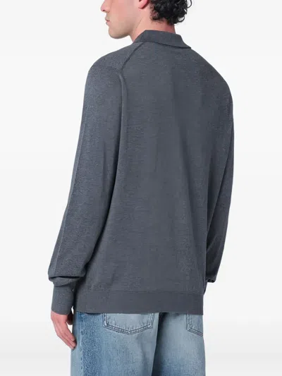 John Smedley Gray Finchley Polo In Cotton In Gray