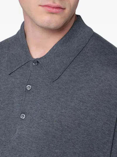 John Smedley Gray Finchley Polo In Cotton In Gray