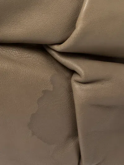Pre-owned Giorgio Armani Pleated Leather Handle Bag In Neutral