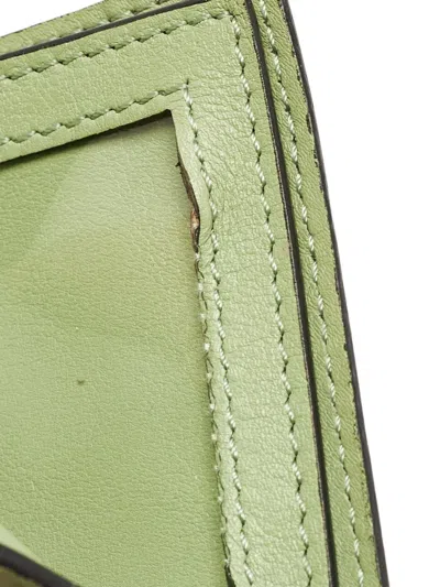 Pre-owned Valentino Garavani Rockstud Leather Card Holder In Green