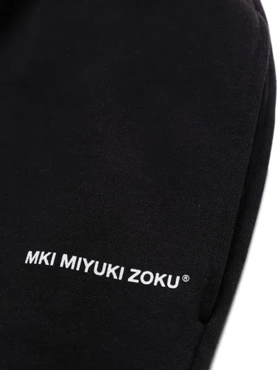Mki Miyuki Zoku Logo-detail Cuffed Track Pants In Black