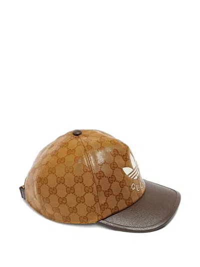 Pre-owned Gucci X Adidas Gg Monogram Baseball Cap In Brown