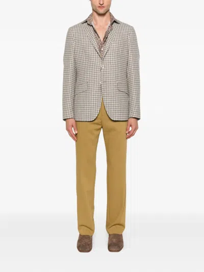 Etro Houndstooth-pattern Jacket In Gray