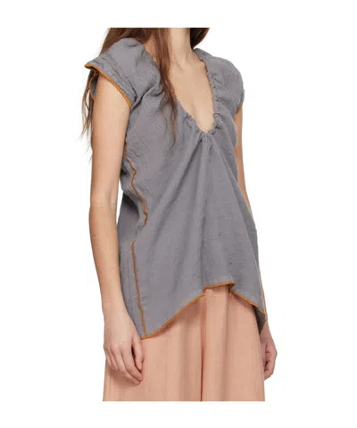 Baserange Pleated Top In Gray