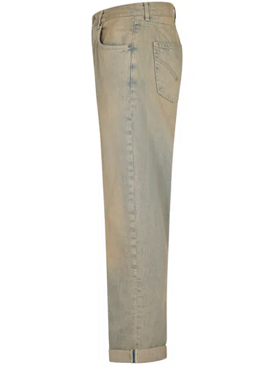 Dondup Relaxed Fit Trousers With Tapered Leg In Blue
