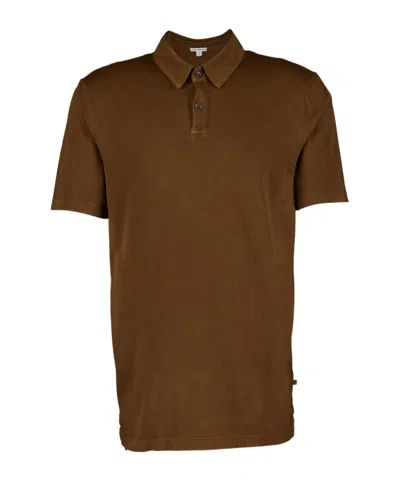 James Perse Short-sleeved Polo Shirt In Brown