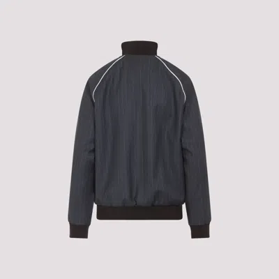 Miu Miu Wool Pinstripe Jacket Side Pockets In Gray