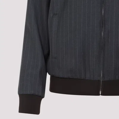 Miu Miu Wool Pinstripe Jacket Side Pockets In Gray