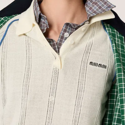 Miu Miu Cotton Knit Polo Shirt