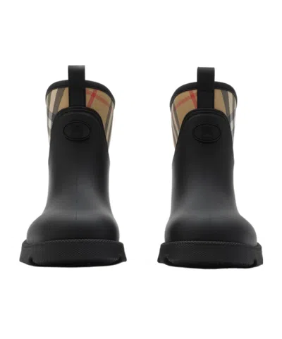 Burberry Marsh Stamp Rubber Ankle Boots In Black