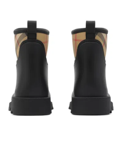Burberry Marsh Stamp Rubber Ankle Boots In Black