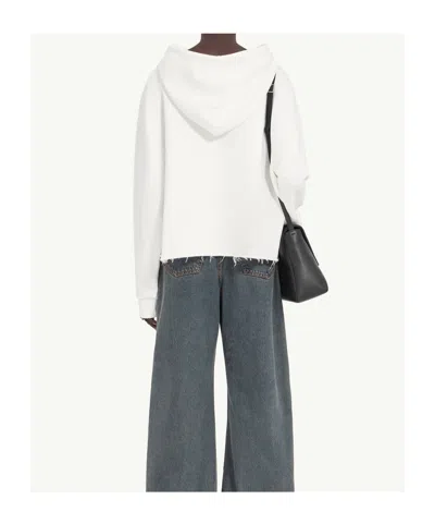 Mm6 Maison Margiela Mm6 By Maison Margiela Relaxed-fit Cotton Sweatshirt With Minimal Logo Detail In White